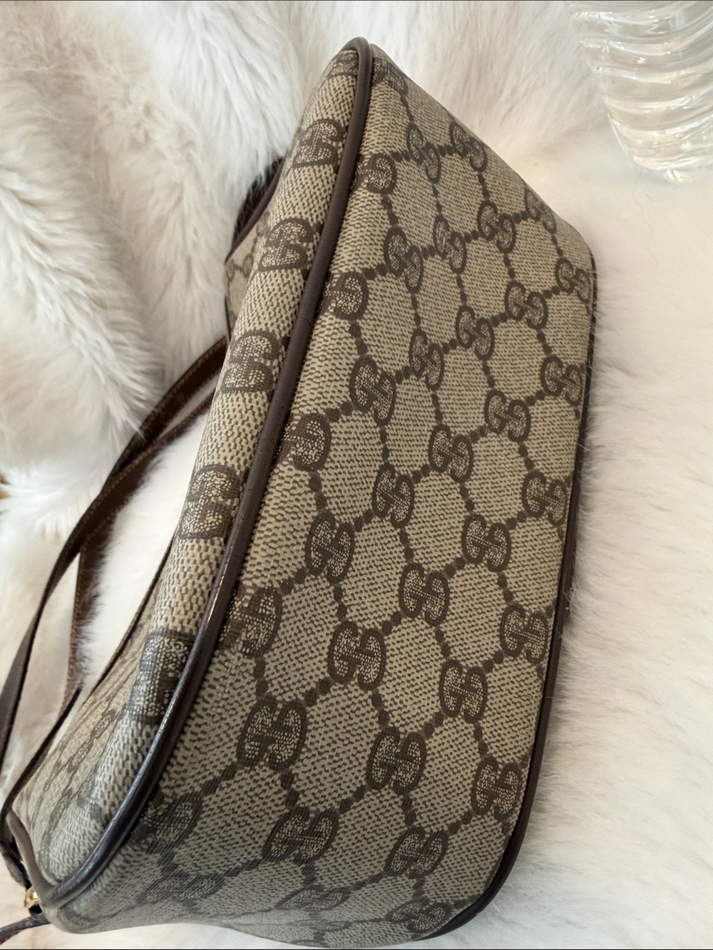 Gucci Brown GG Canvas Crossbody with Green-Red Web Detail Authentic!! Vintage - Picture 9 of 16